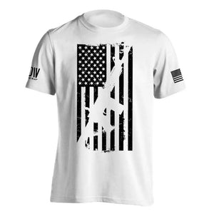 American Flag AR15 Rifle Men's T-Shirt - Dion Wear