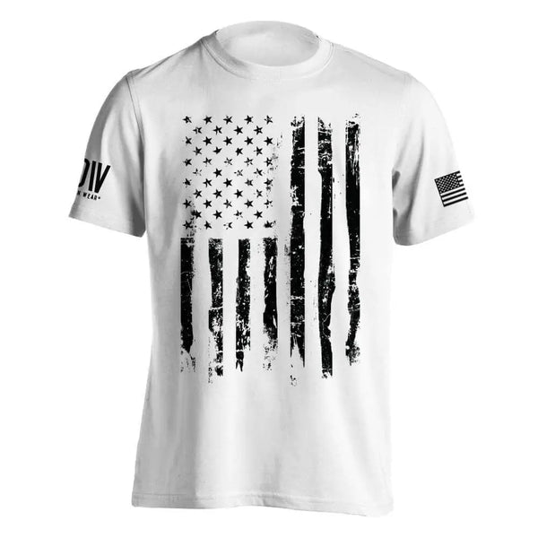 Black American Flag T-shirt v1 - Dion Wear