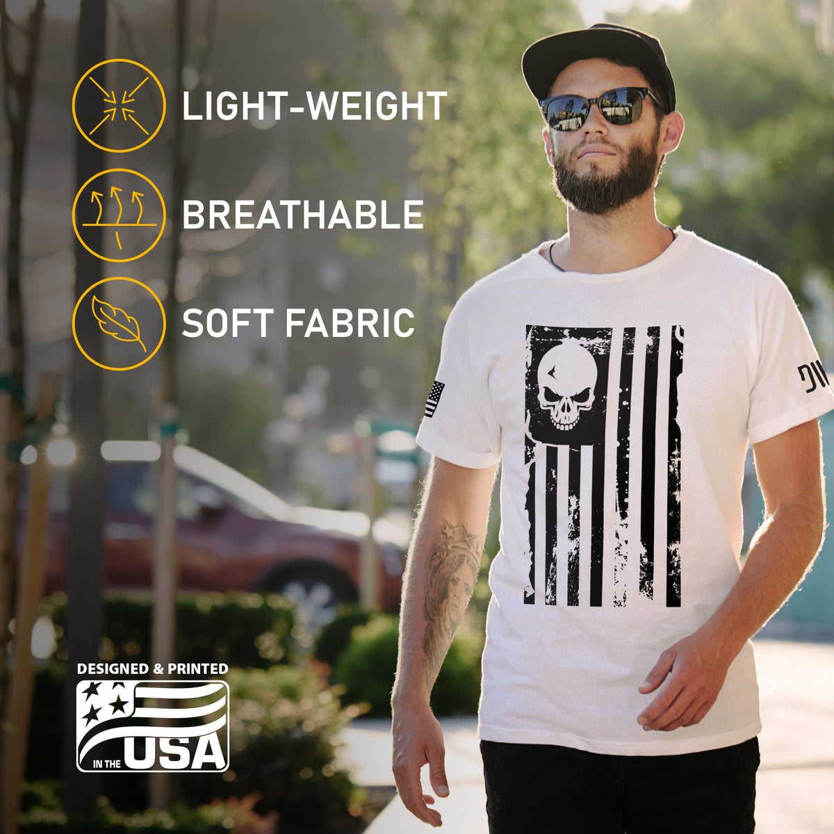 American Flag Skull T-Shirt