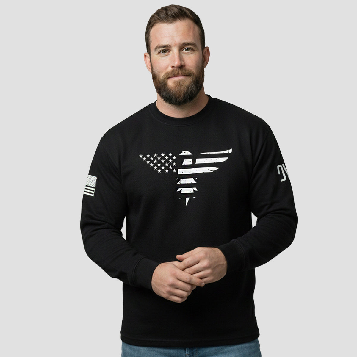 American Flag Eagle Long Sleeve T-Shirt