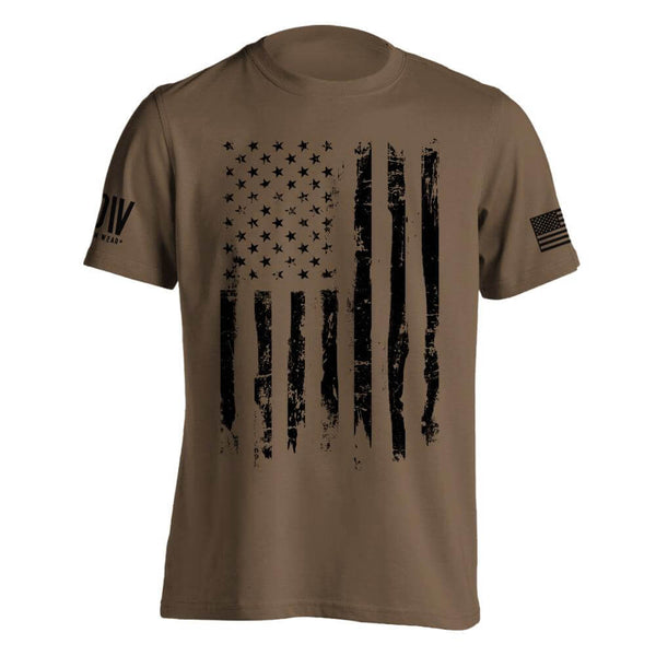 Black American Flag T-shirt v1 - Dion Wear