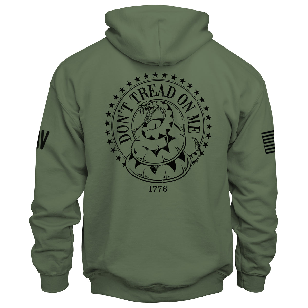 Gadsden flag hoodie back graphic