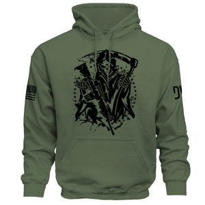 Grim Reaper hoodie front graphic design