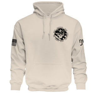 We Will Defend Hoodie front graphic