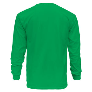 Green long-sleeve shirt on a white background