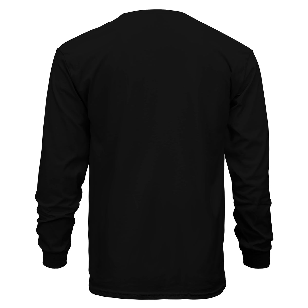 Black long-sleeve shirt on a white background