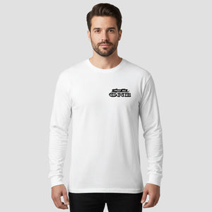 Men wearing Trust No One long sleeve t-shirt