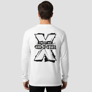 Trust No One long sleeve t-shirt back graphic