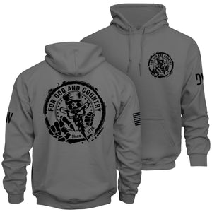 For God and Country screen printed graphic detail