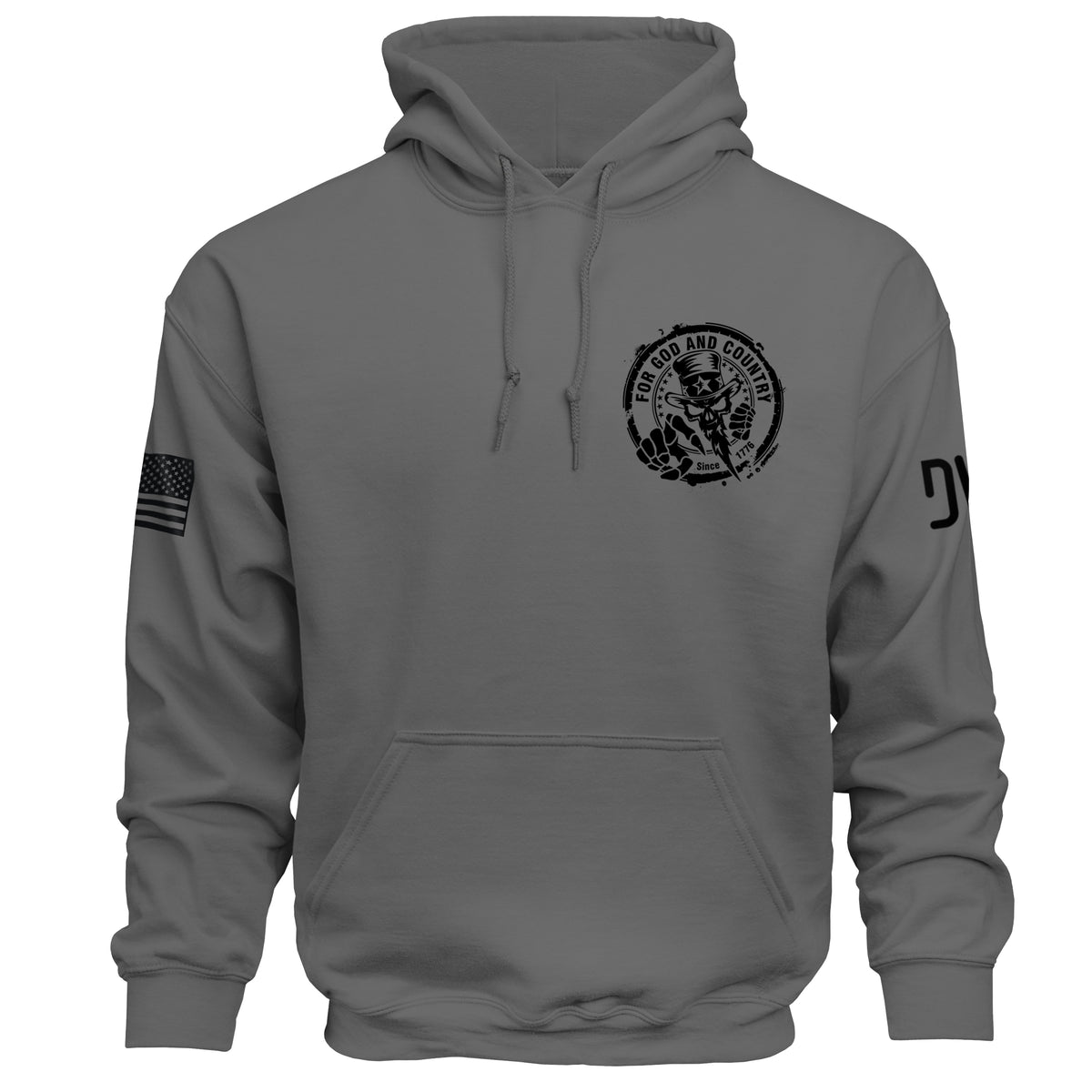 For God and Country hoodie front graphic design