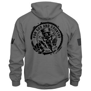 For God and Country hoodie back graphic