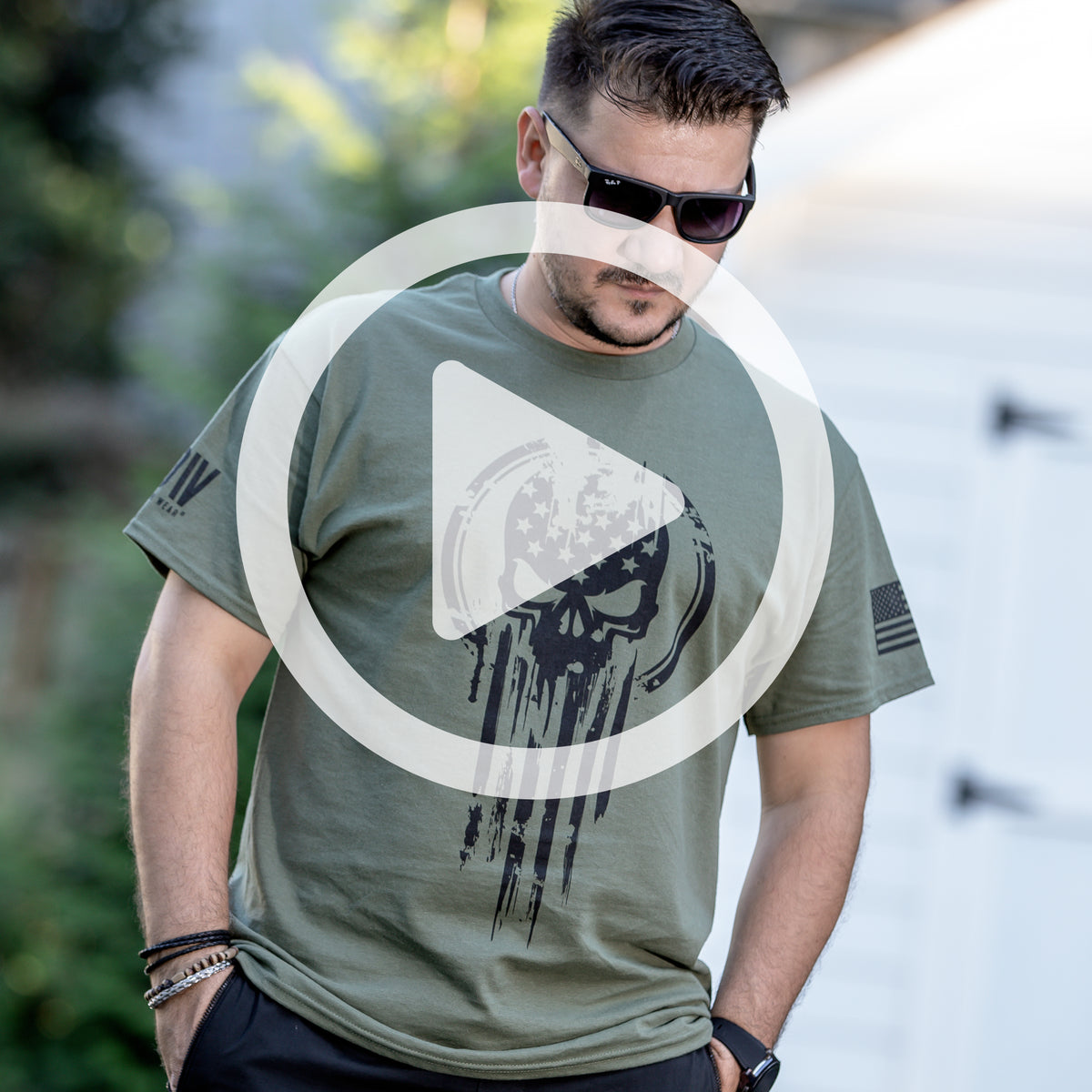 American Warrior Skull T-Shirt